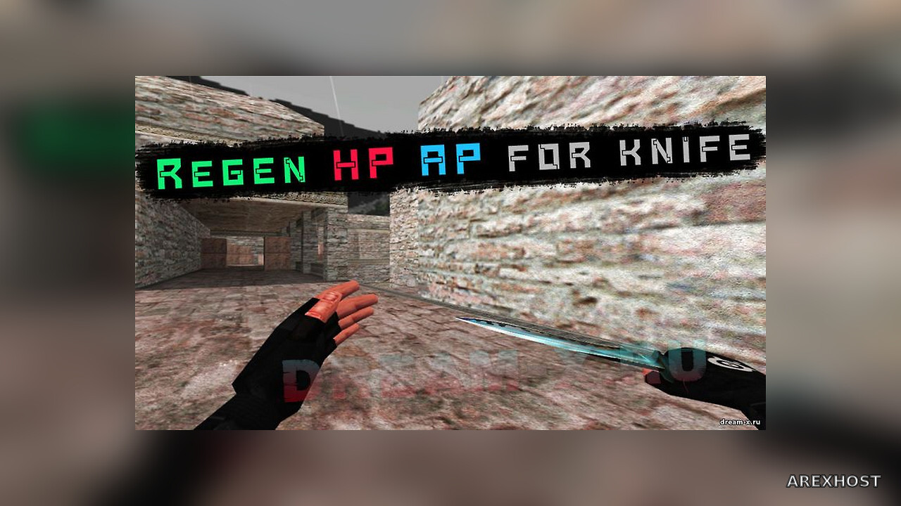 Regen HP AP for knife — Восстанавливает HP/AP когда в руках нож [ReAPI]