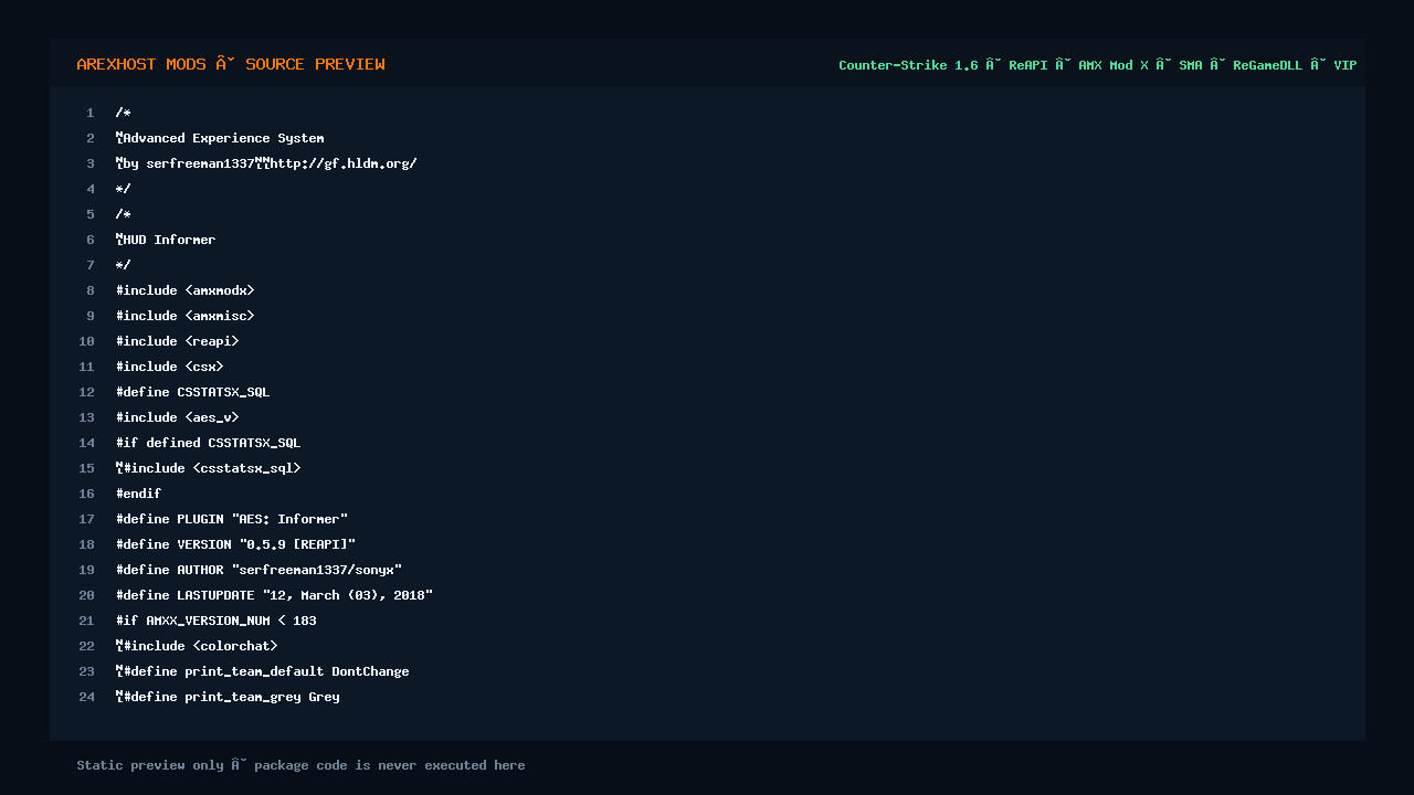 Скриншот 2 · Advanced Experience System (AES) — Опыт и Звания для сервера CS 1.6 [fork, ReAPI]