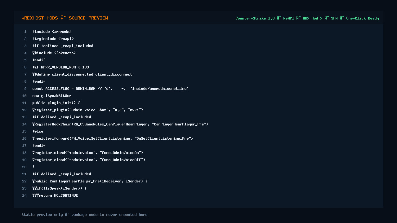 Скриншот 2 · Admin Voice Chat — Голосовой Чат для Админов сервера CS 1.6 [ReAPI]