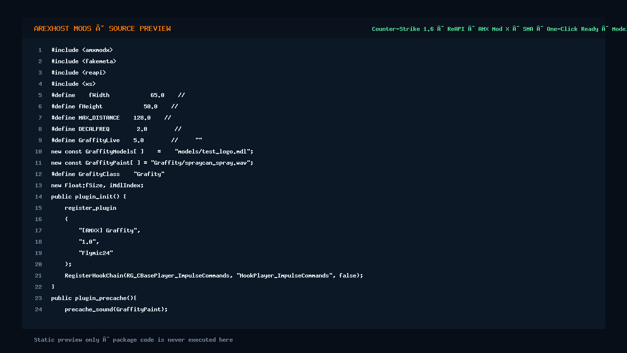 Скриншот 2 · AMXX Grafity — свой логотип (спрей) для сервера CS 1.6