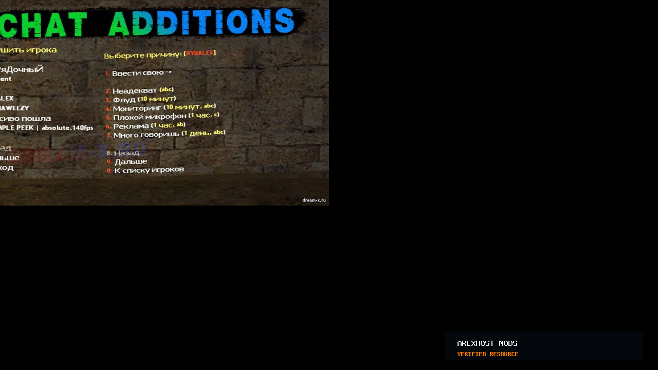Скриншот 1 · Chat Additions — Модульная Gag/Mute система для сервера CS 1.6 [ReAPI, ReGameDLL]