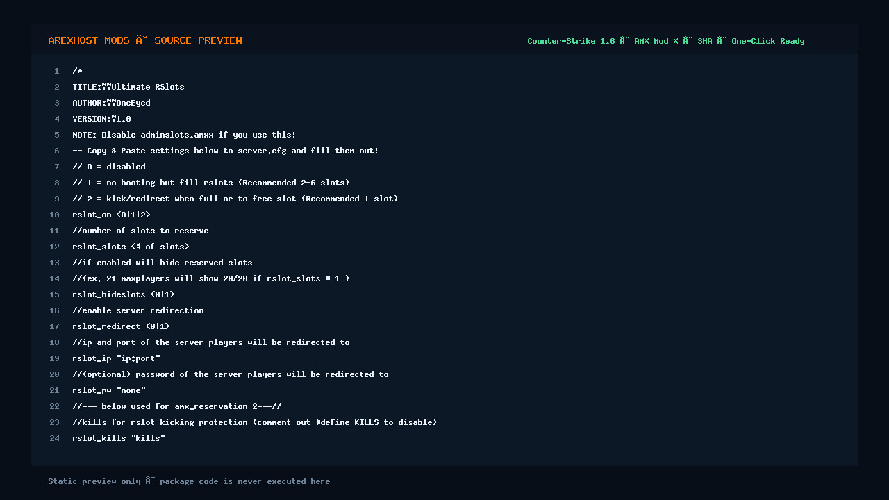Скриншот 2 · Ultimate Rslot V1.0 - Автоматический переброс игрока на другой сервер.