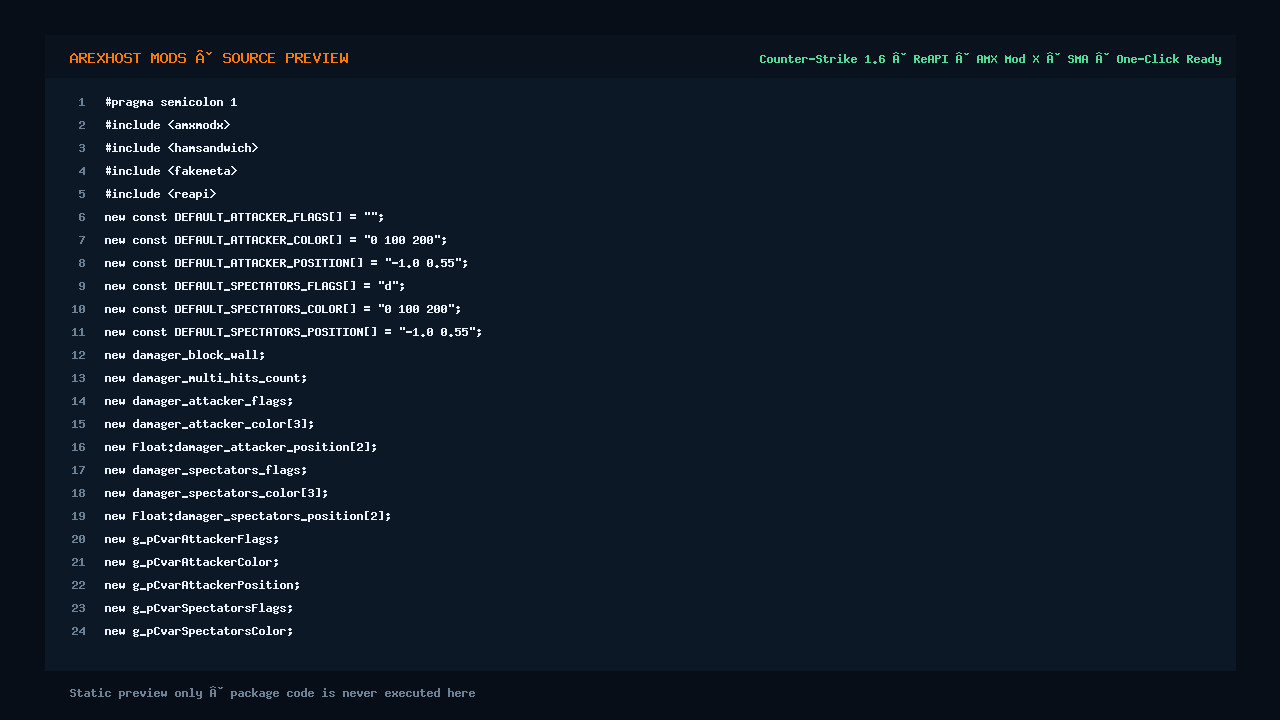 Скриншот 2 · [ReAPI] Simple Damager — Простой Дамагер с тонкими настройками