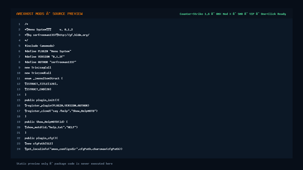 Скриншот 2 · MenuSystem — Система Меню для игроков сервера CS 1.6
