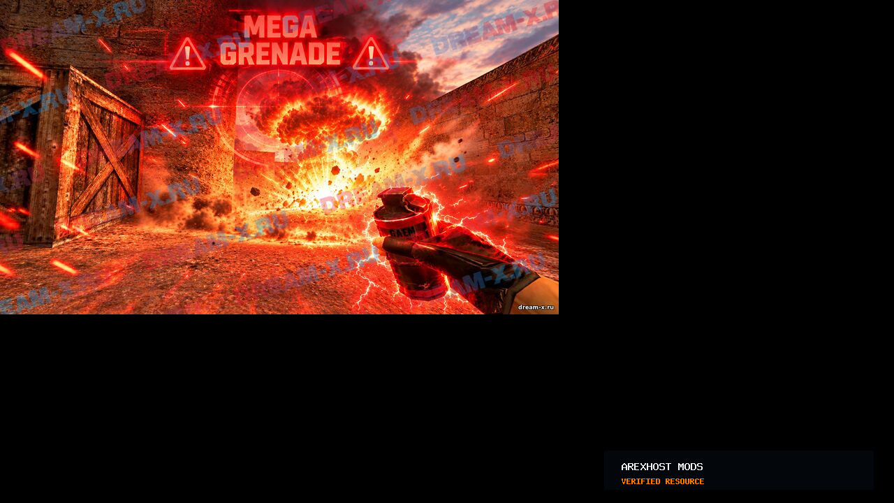 Скриншот 1 · ExItem: MegaGrenade — Мега граната как альтернативное оружие для AES/BonusMenu RBS [ReAPI]