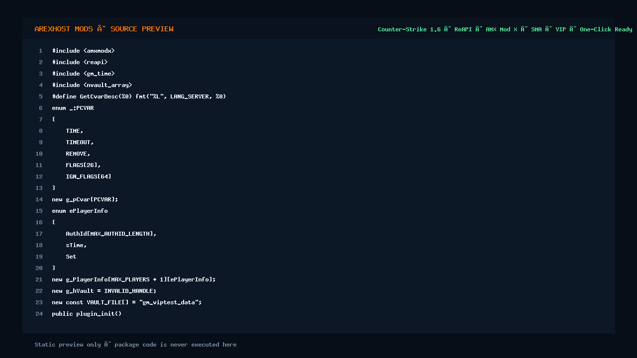 Скриншот 2 · Vip Test 1.2.0 — Вип-тест. Временная выдача флага услуги [ReAPI]
