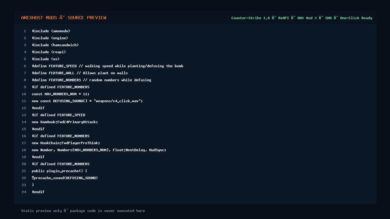Скриншот 2 · Silly C4 2.0 [ReAPI] — возможность ставить бомбу на стены и в движении