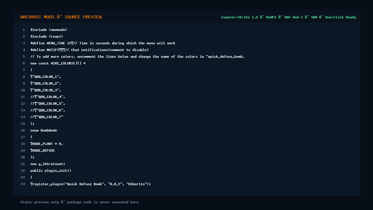 Скриншот 2 · Quick Defuse Bomb — Выбор провода бомбы C4 [ReAPI]
