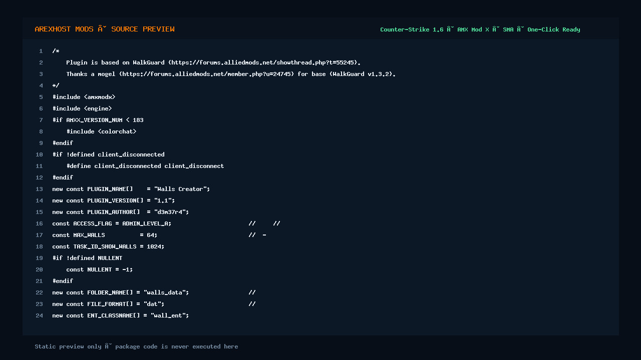 Скриншот 2 · Walls Creator CS 1.6 — Создание невидимых блоков на картах