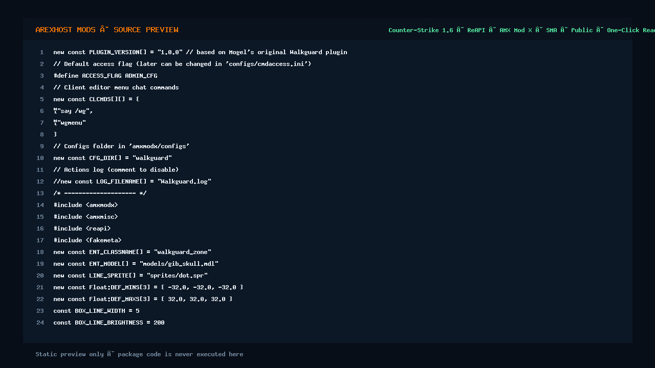 Скриншот 2 · WalkGuard — Блокировка участков карт блоками [ReAPI]